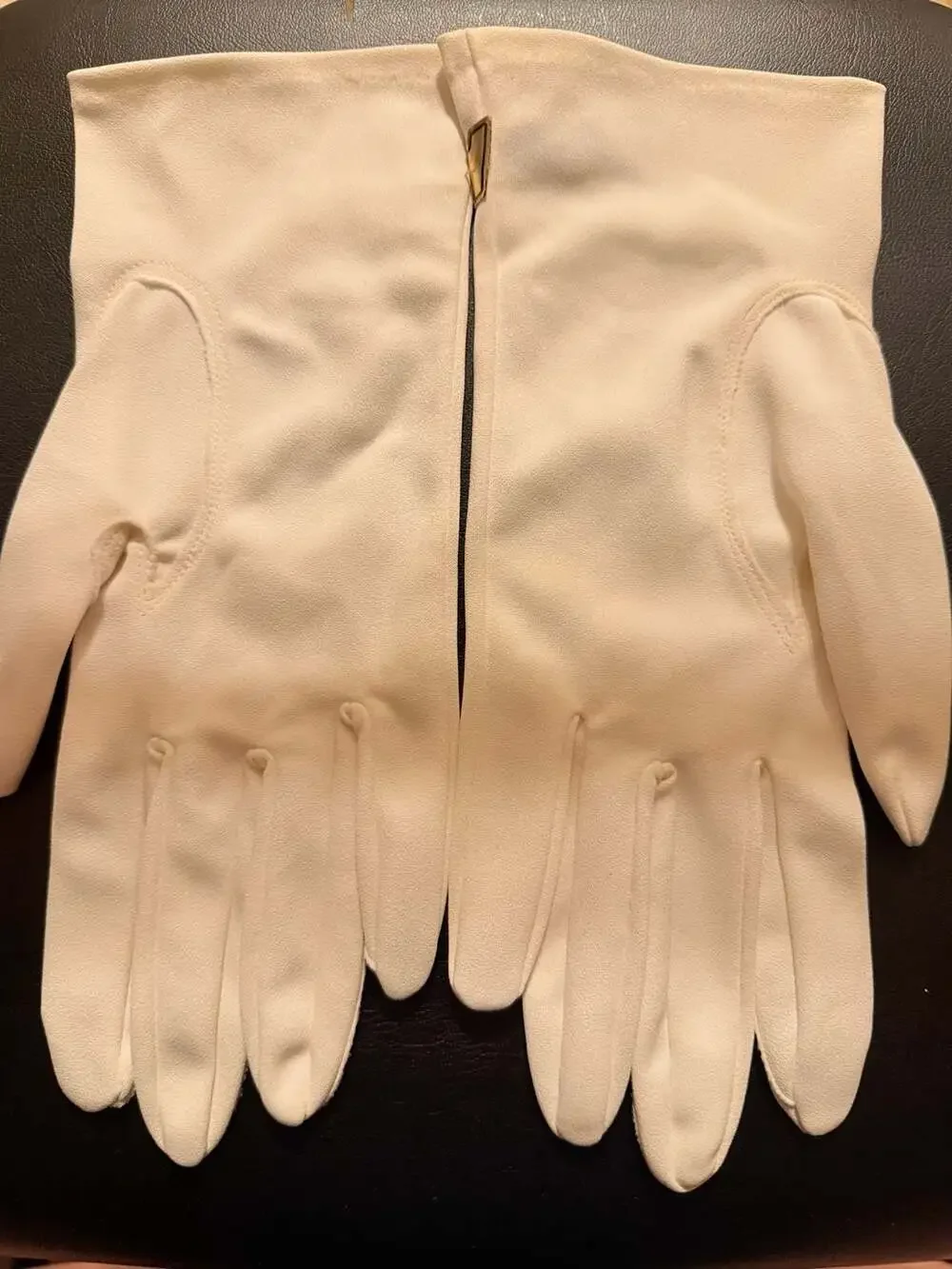 Max Mayer Contour Fit Vintage White Nylon Gloves Size Large